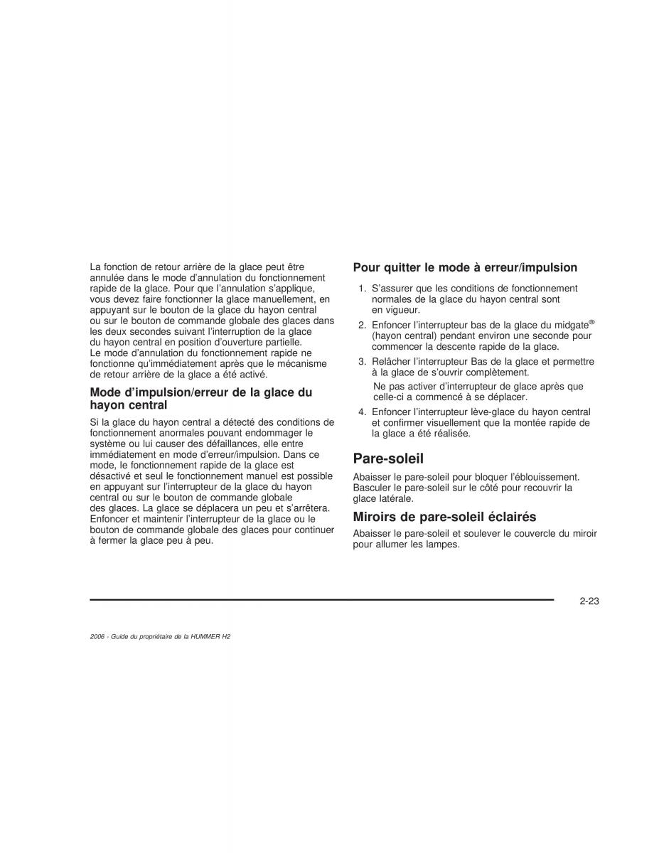 Hummer H2 manuel du proprietaire / page 108