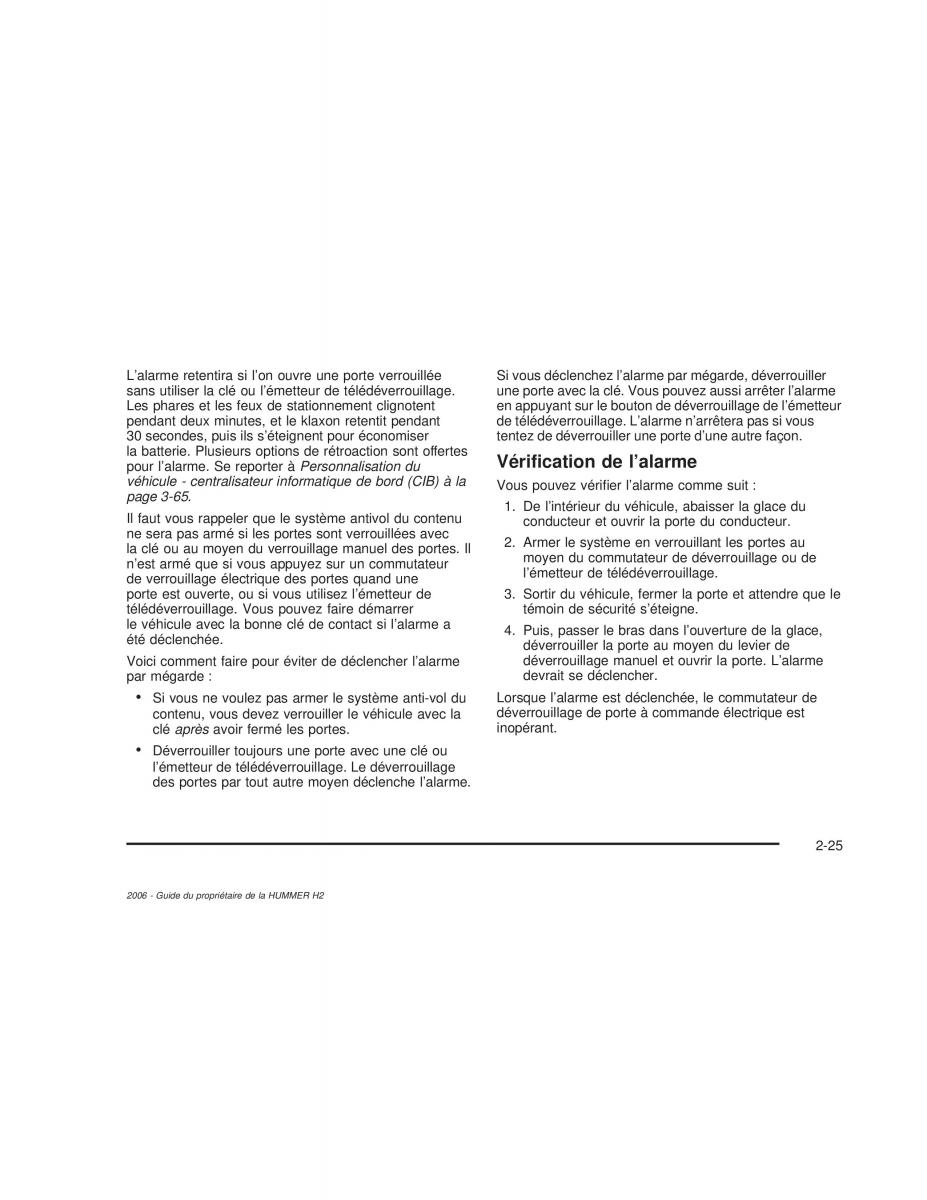 Hummer H2 manuel du proprietaire / page 110