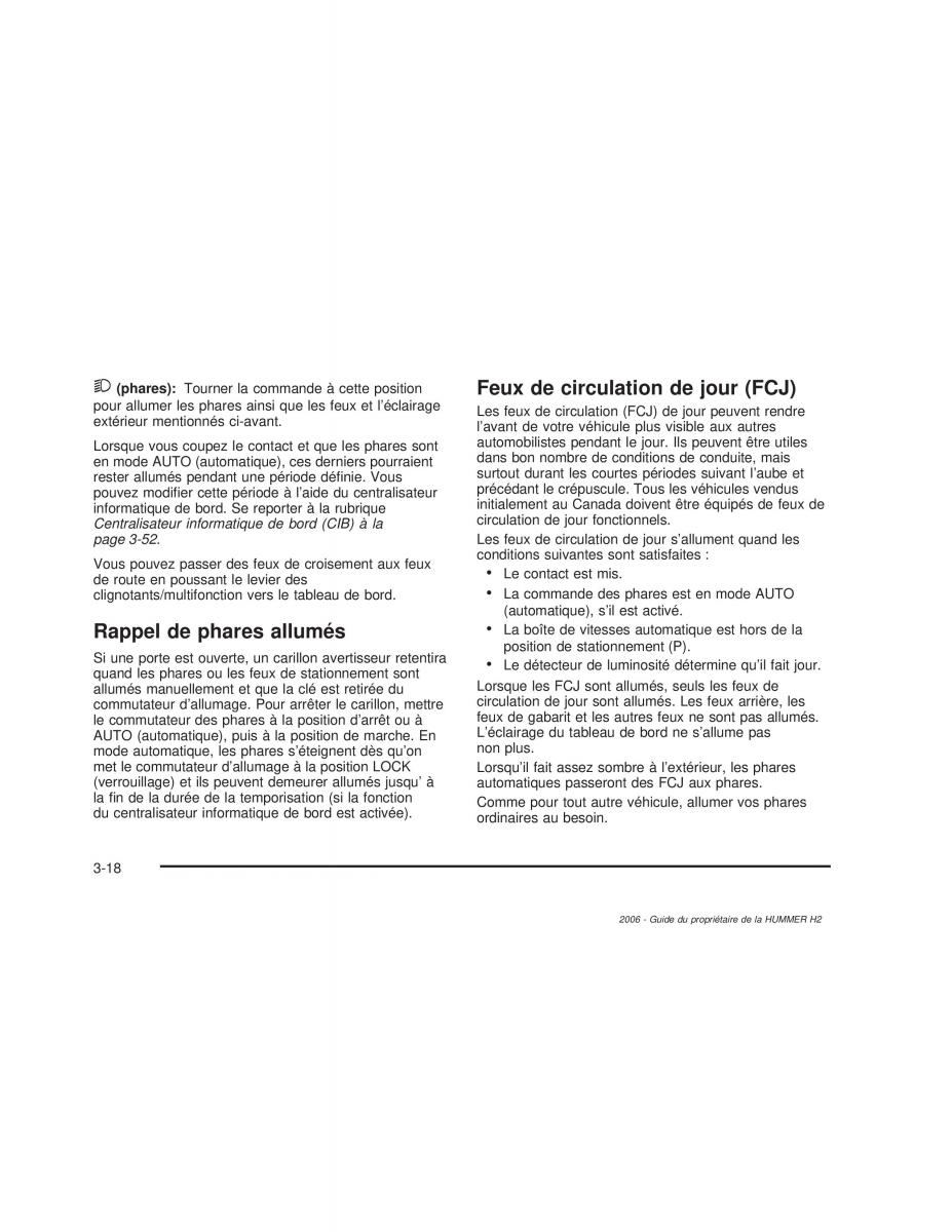 Hummer H2 manuel du proprietaire / page 179