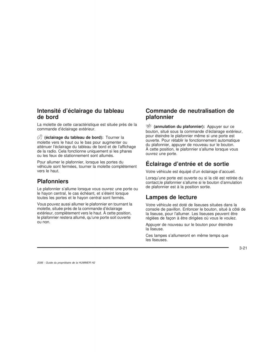 Hummer H2 manuel du proprietaire / page 182