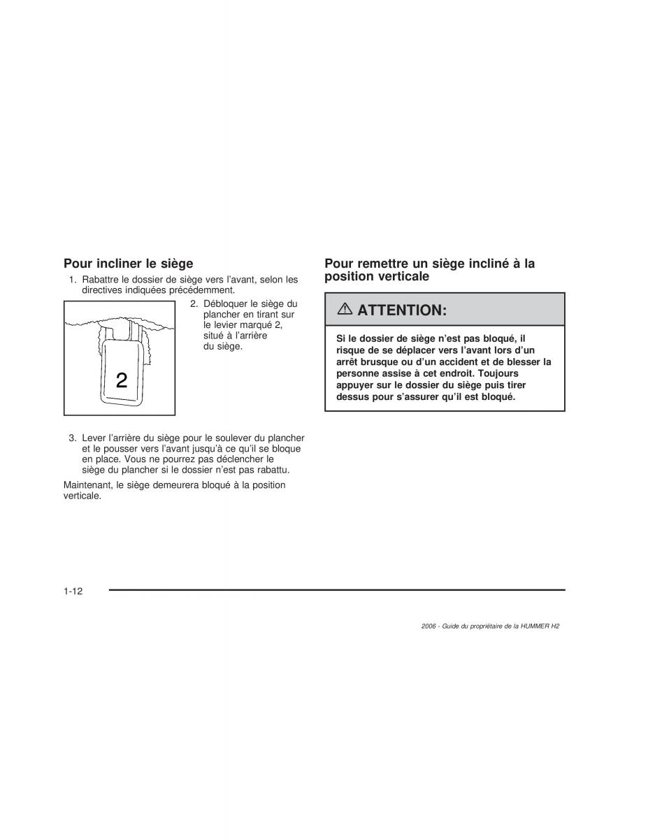 Hummer H2 manuel du proprietaire / page 19