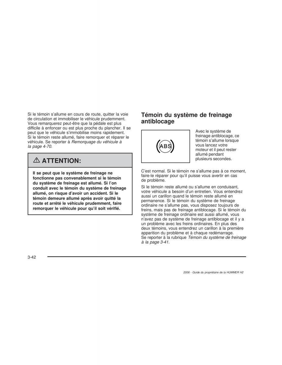 Hummer H2 manuel du proprietaire / page 203