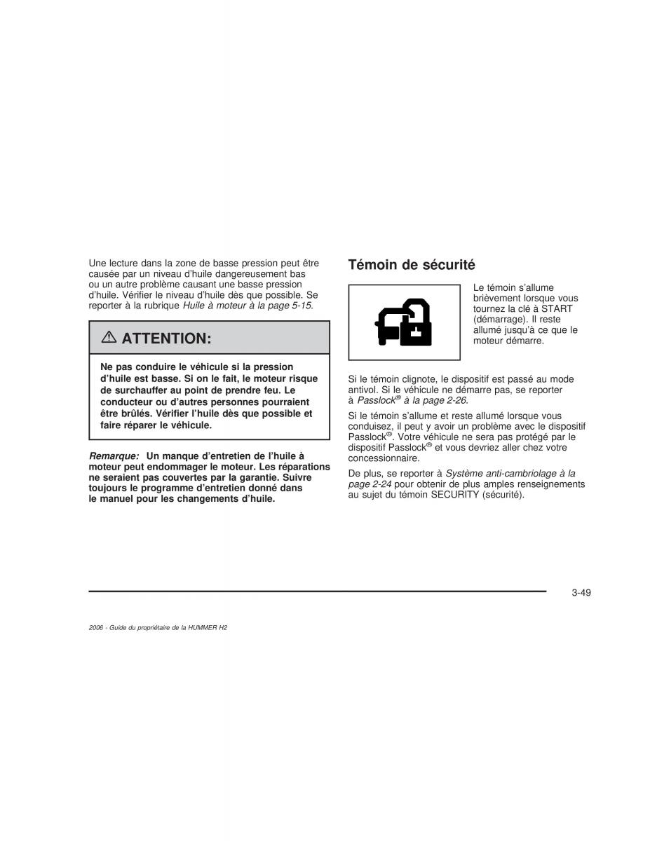 Hummer H2 manuel du proprietaire / page 210