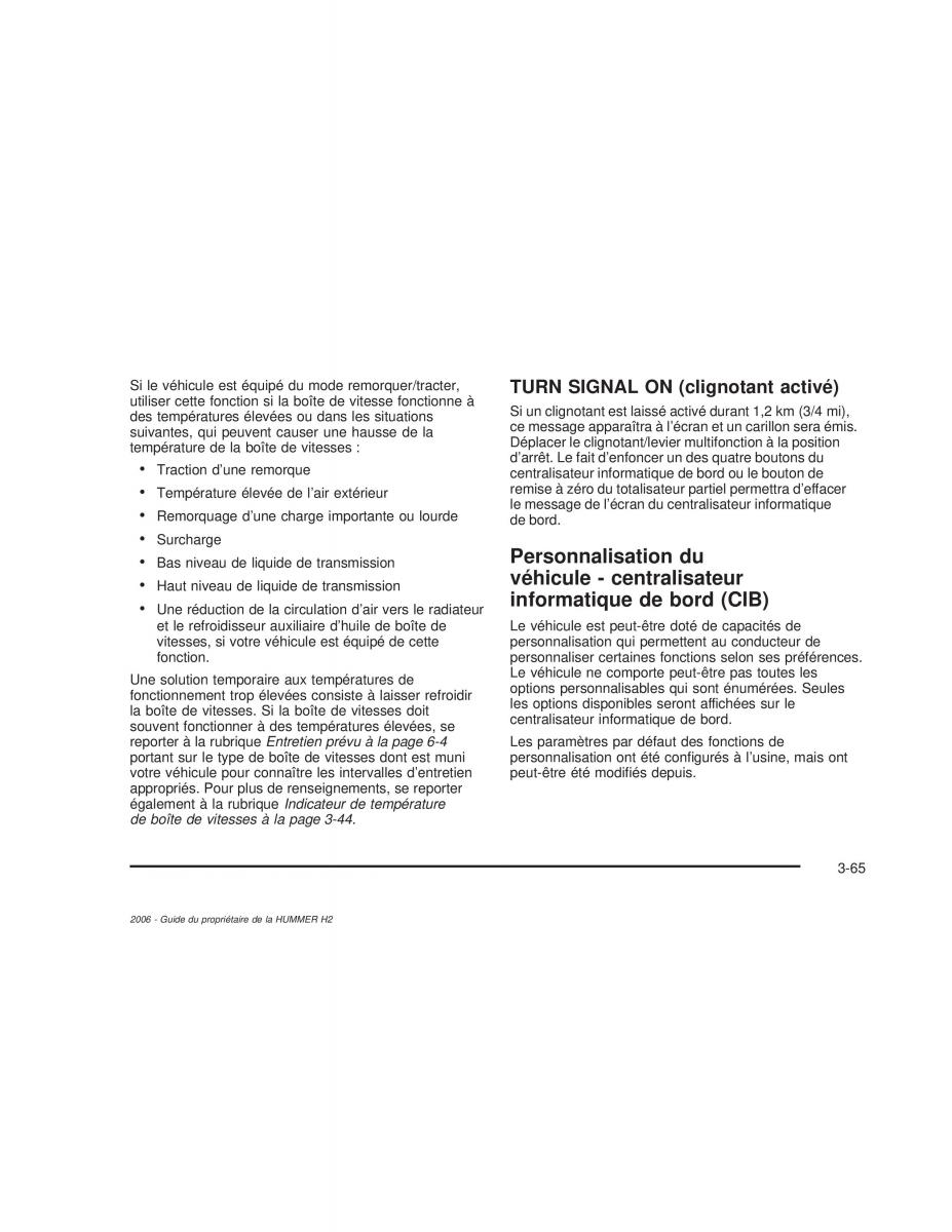 Hummer H2 manuel du proprietaire / page 226