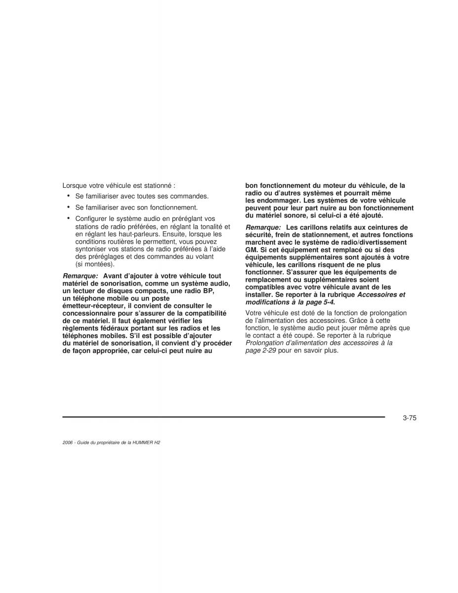 Hummer H2 manuel du proprietaire / page 236