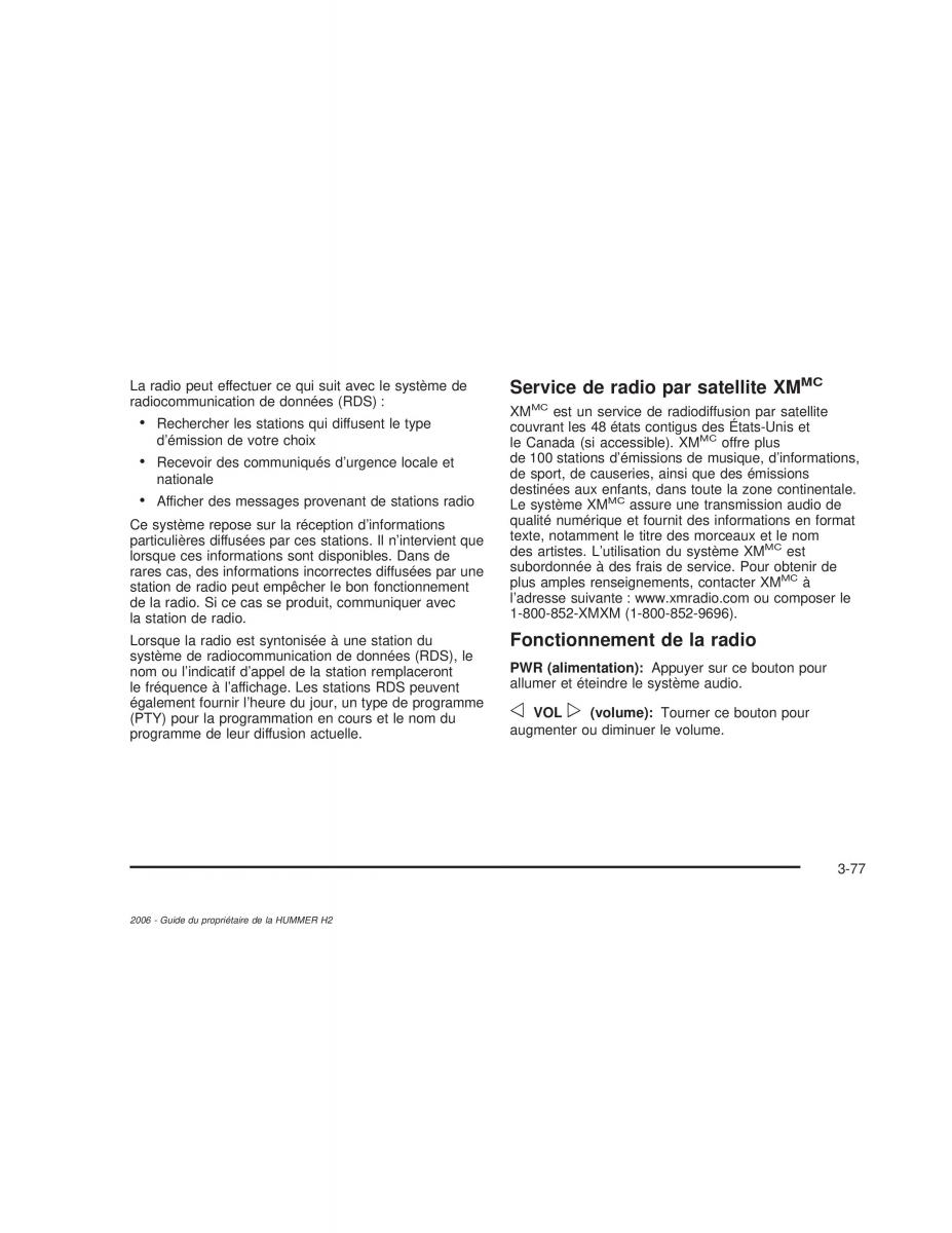 Hummer H2 manuel du proprietaire / page 238