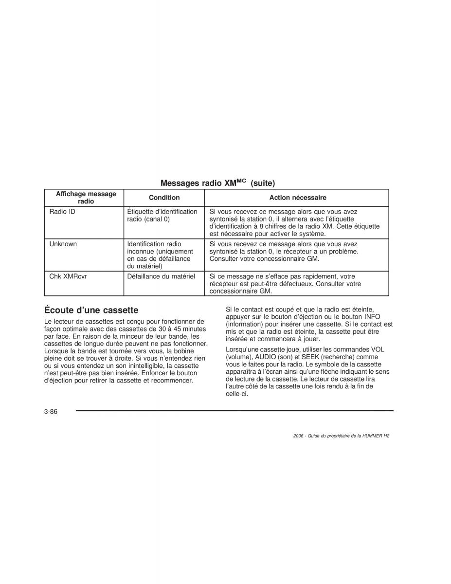 Hummer H2 manuel du proprietaire / page 247
