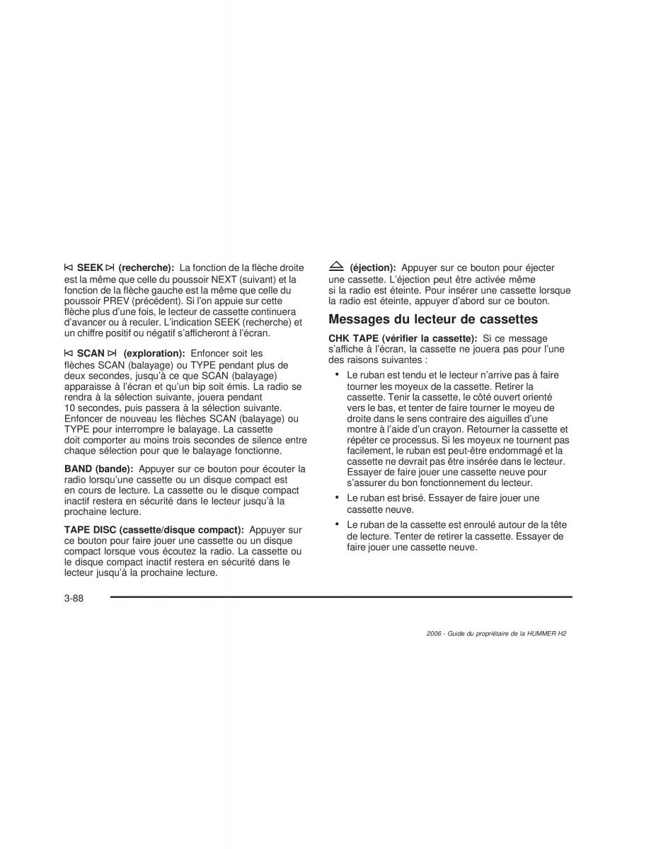 Hummer H2 manuel du proprietaire / page 249