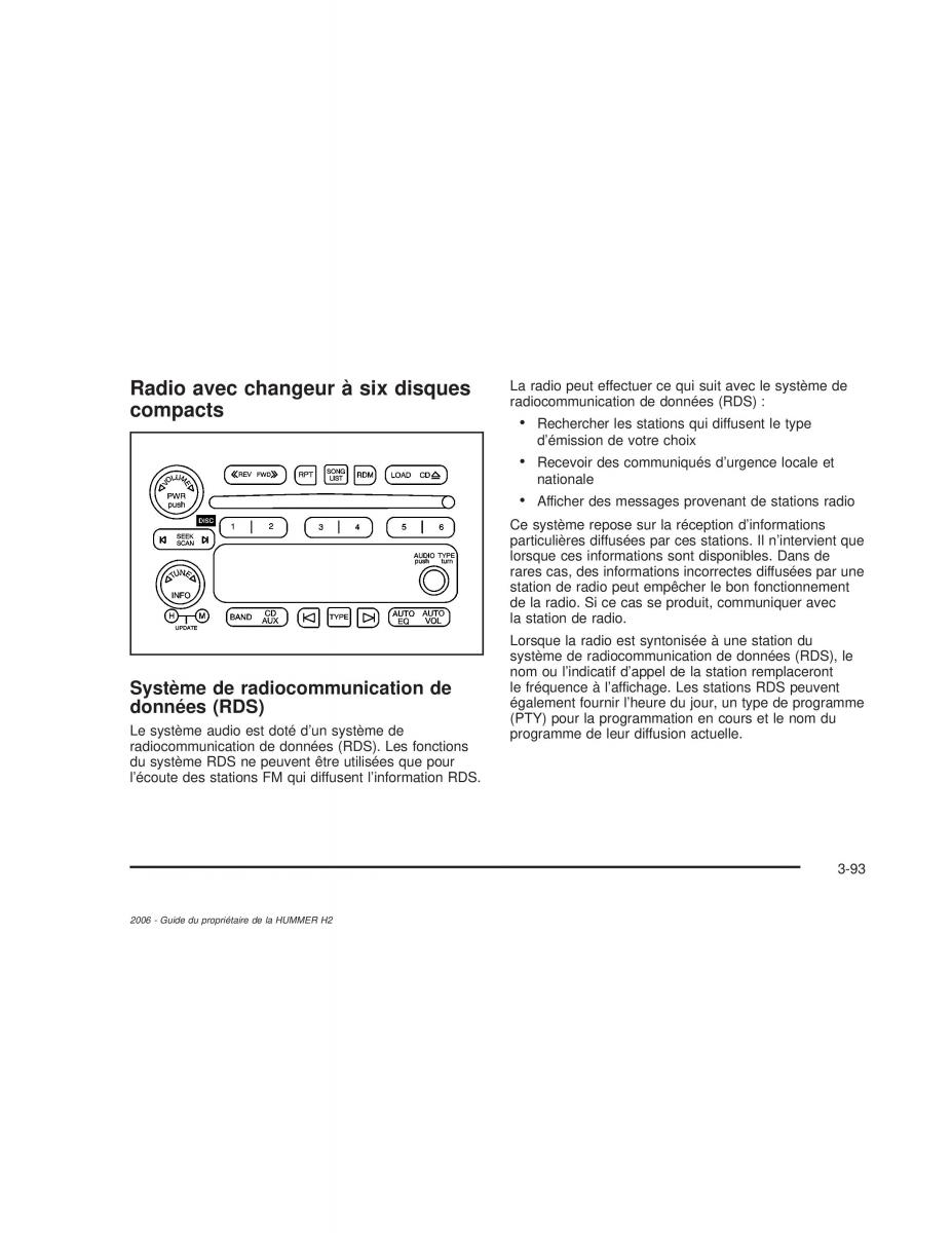 Hummer H2 manuel du proprietaire / page 254