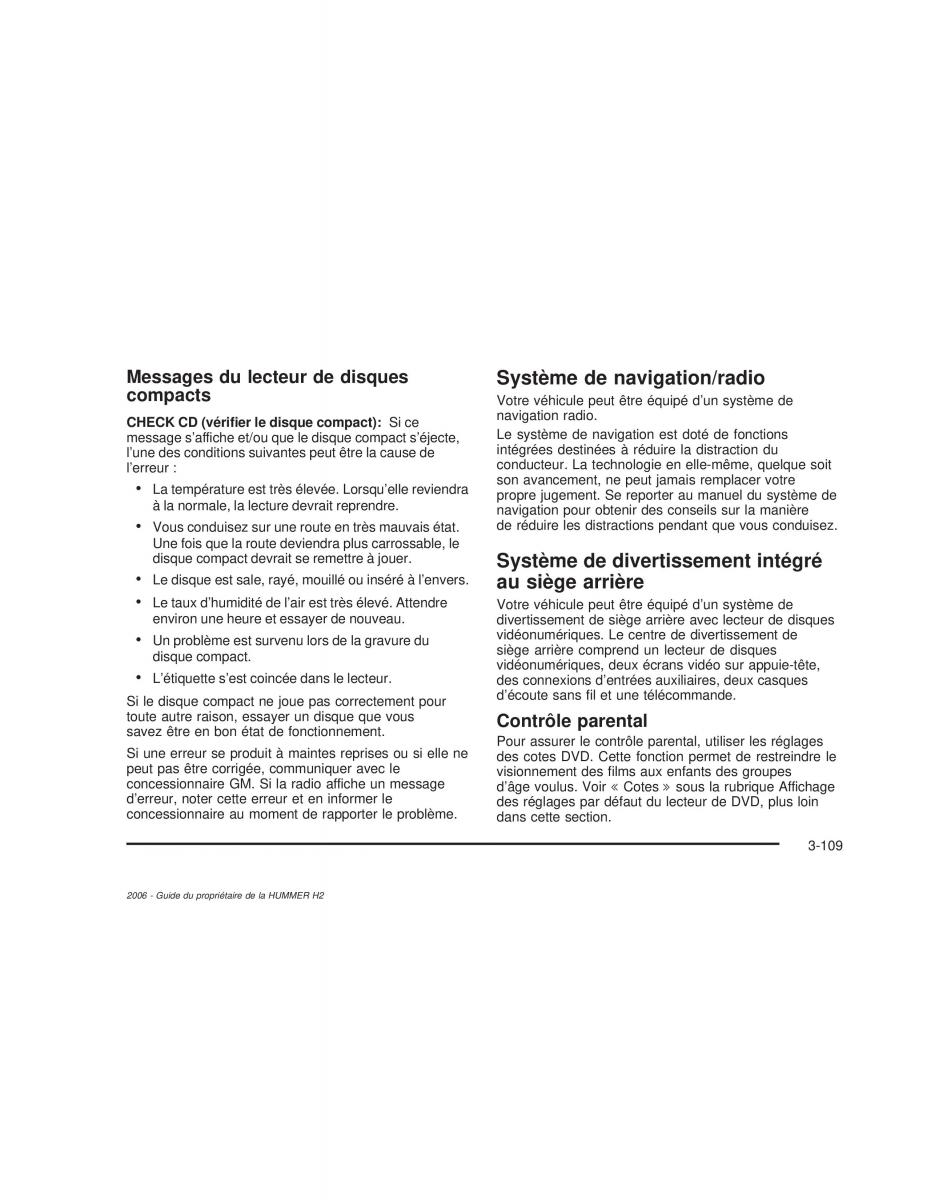 Hummer H2 manuel du proprietaire / page 270