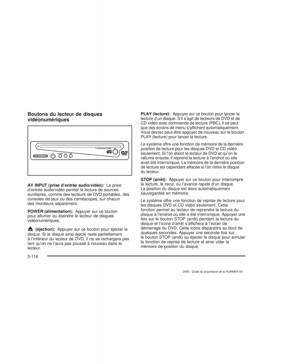 Hummer H2 manuel du proprietaire / page 277