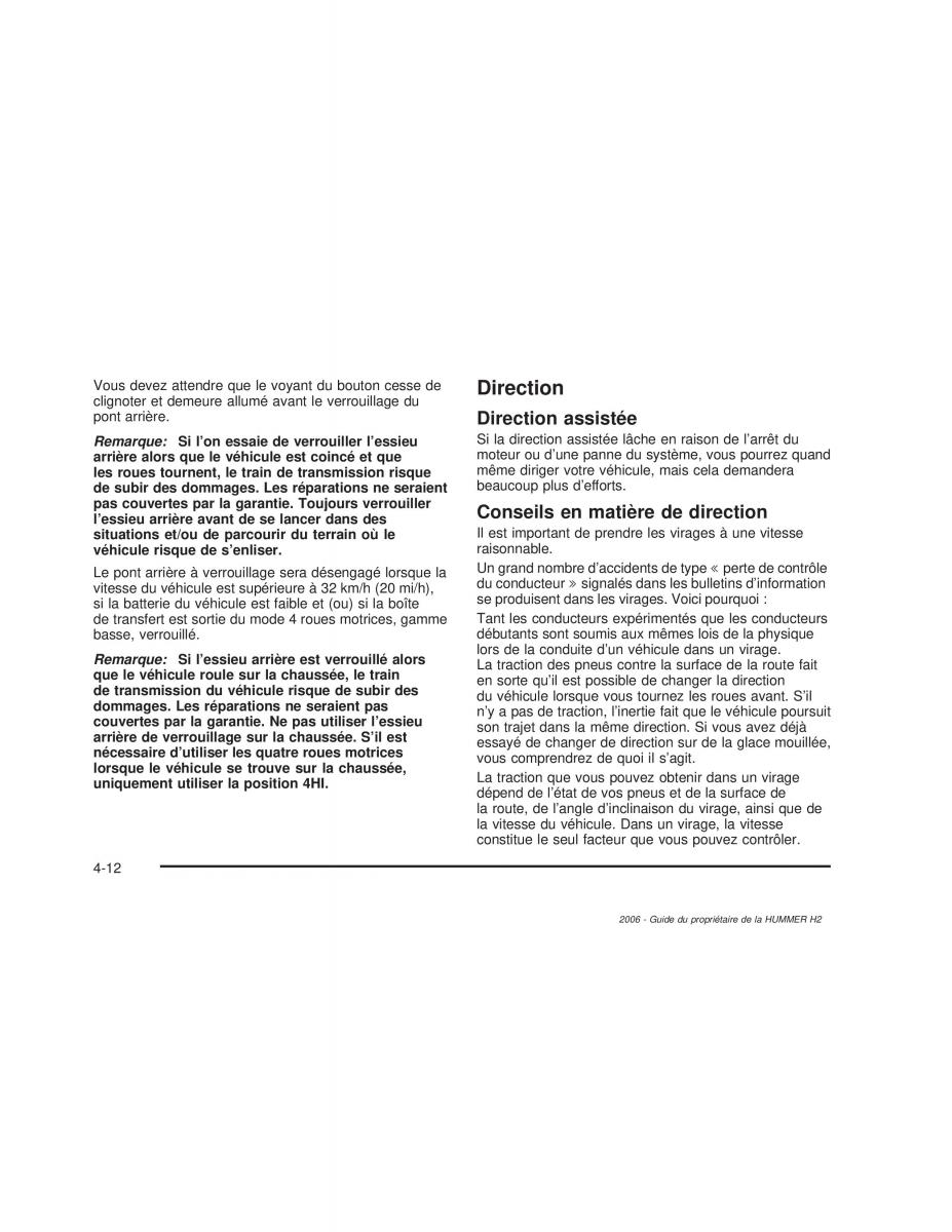 Hummer H2 manuel du proprietaire / page 313