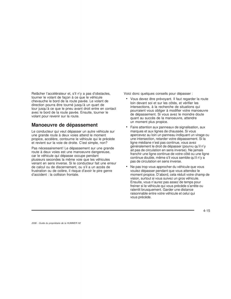 Hummer H2 manuel du proprietaire / page 316