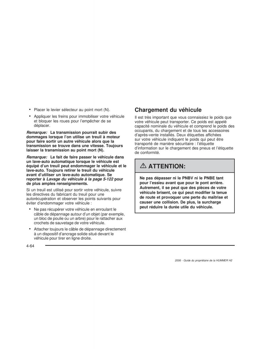 Hummer H2 manuel du proprietaire / page 365