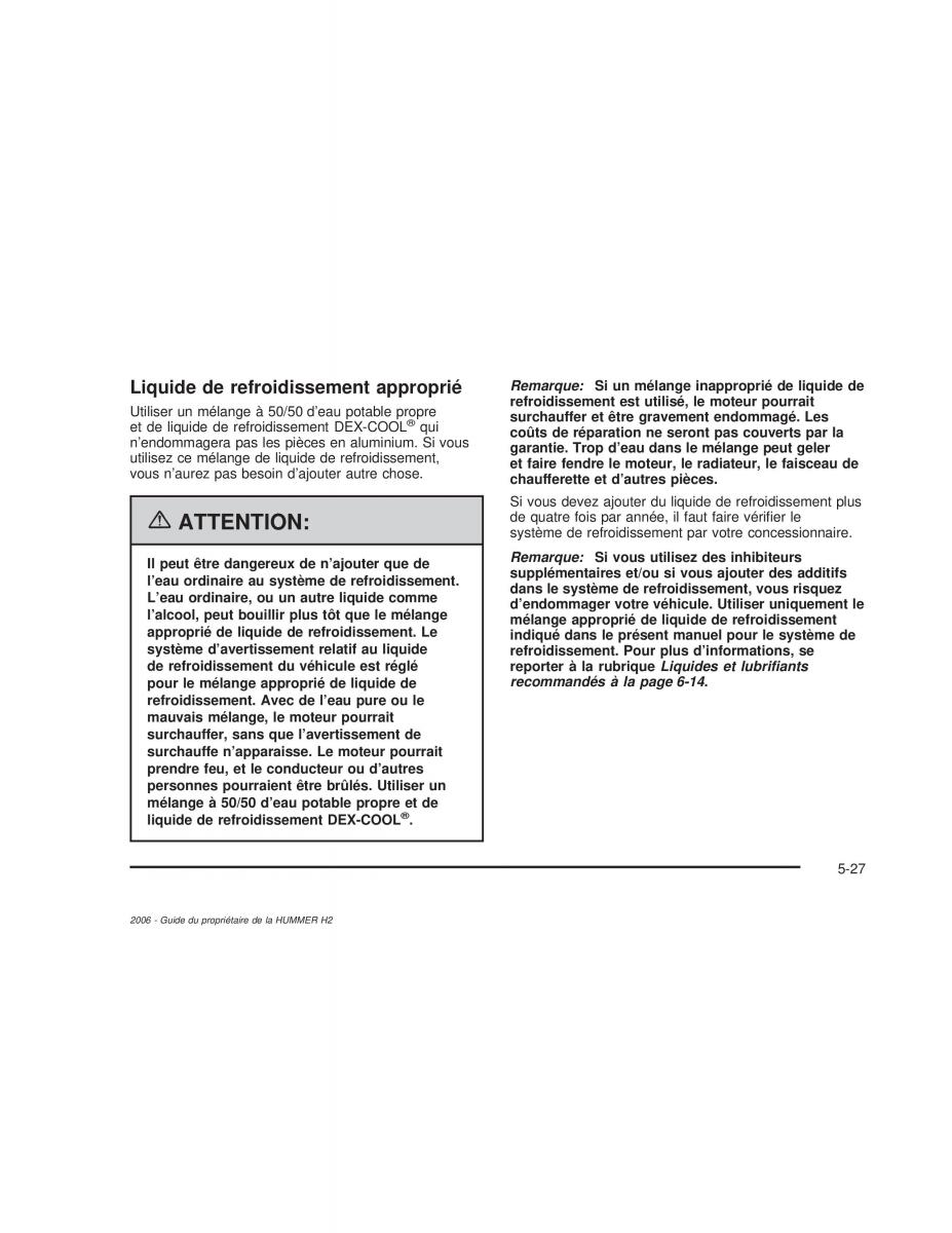 Hummer H2 manuel du proprietaire / page 420