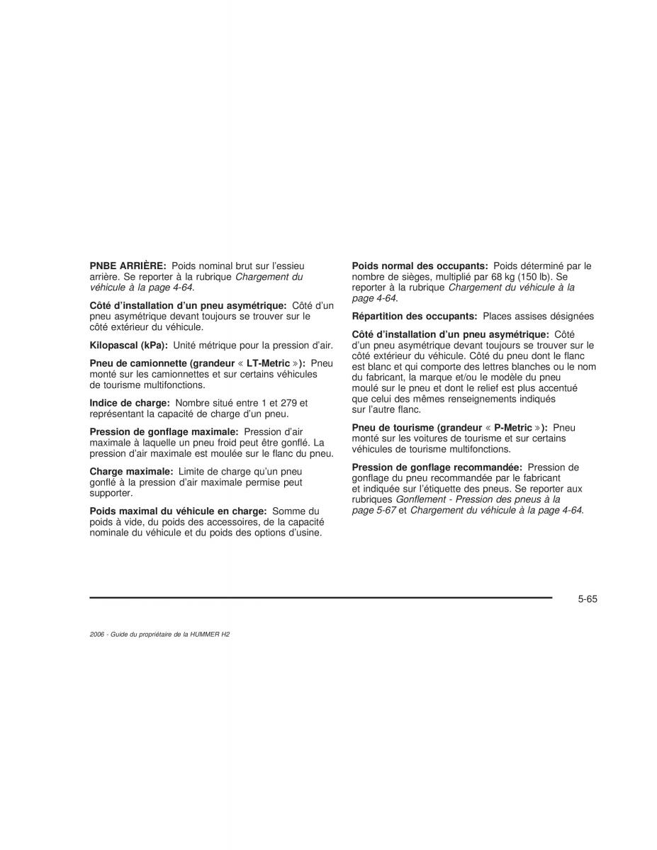 Hummer H2 manuel du proprietaire / page 458