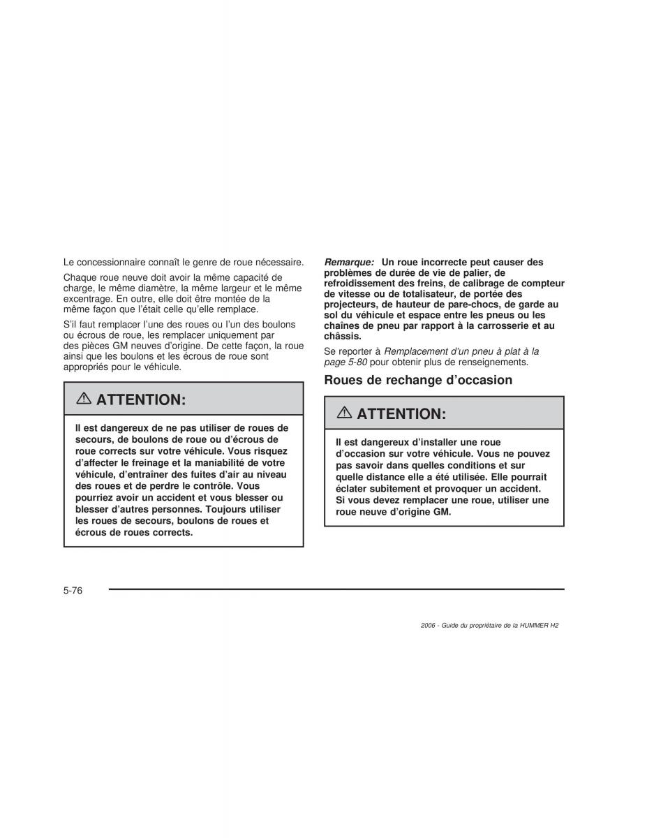 Hummer H2 manuel du proprietaire / page 469