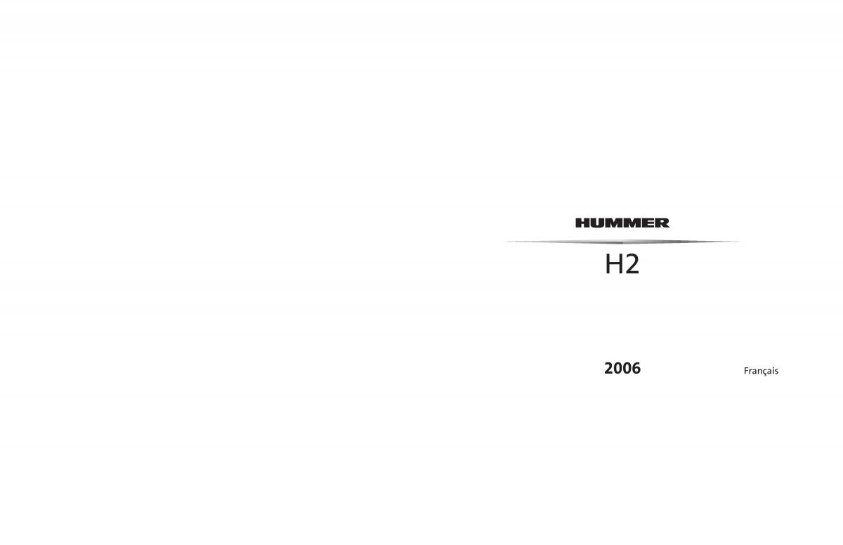Hummer H2 manuel du proprietaire / page 1