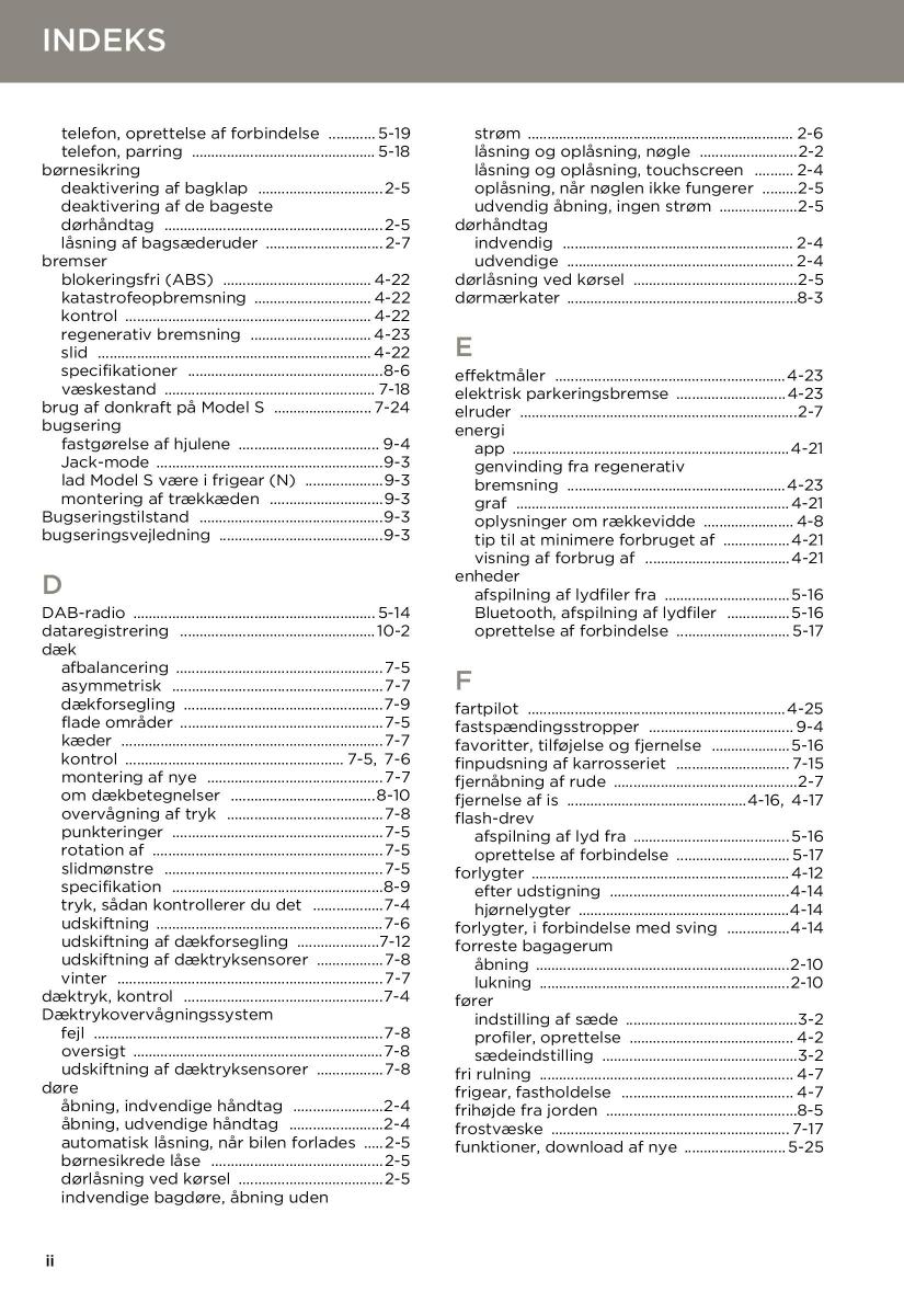 Tesla S Bilens instruktionsbog / page 148