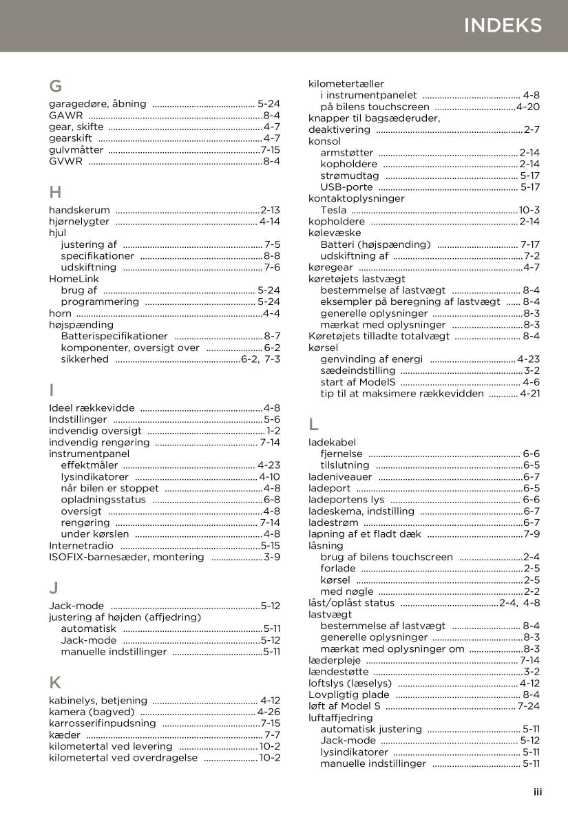 Tesla S Bilens instruktionsbog / page 149