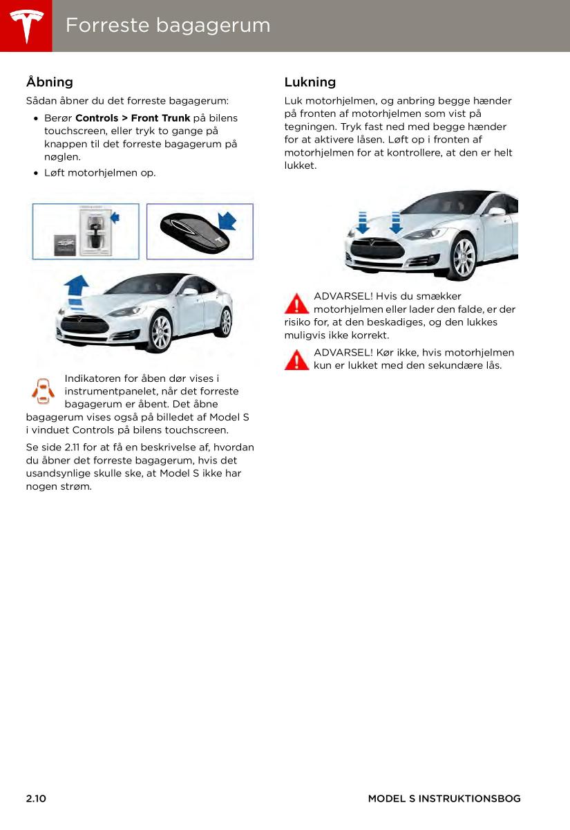 Tesla S Bilens instruktionsbog / page 18