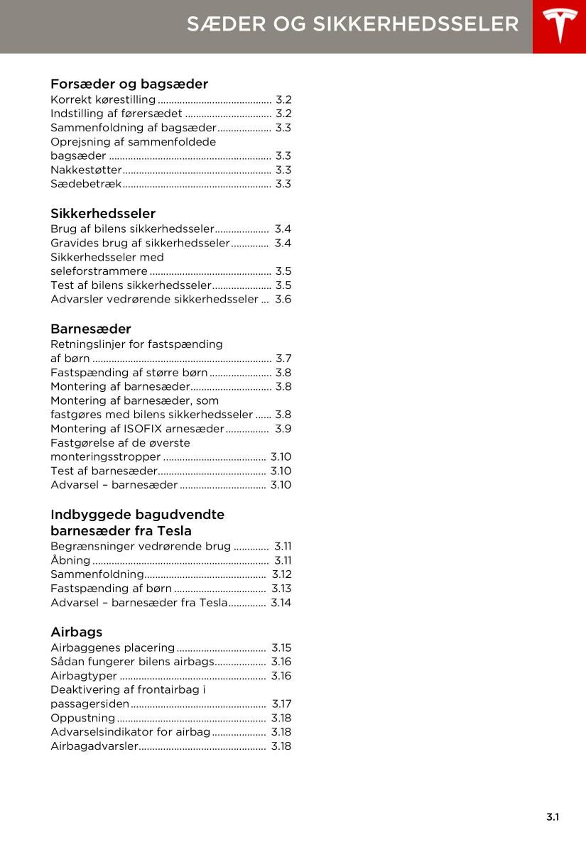 Tesla S Bilens instruktionsbog / page 23