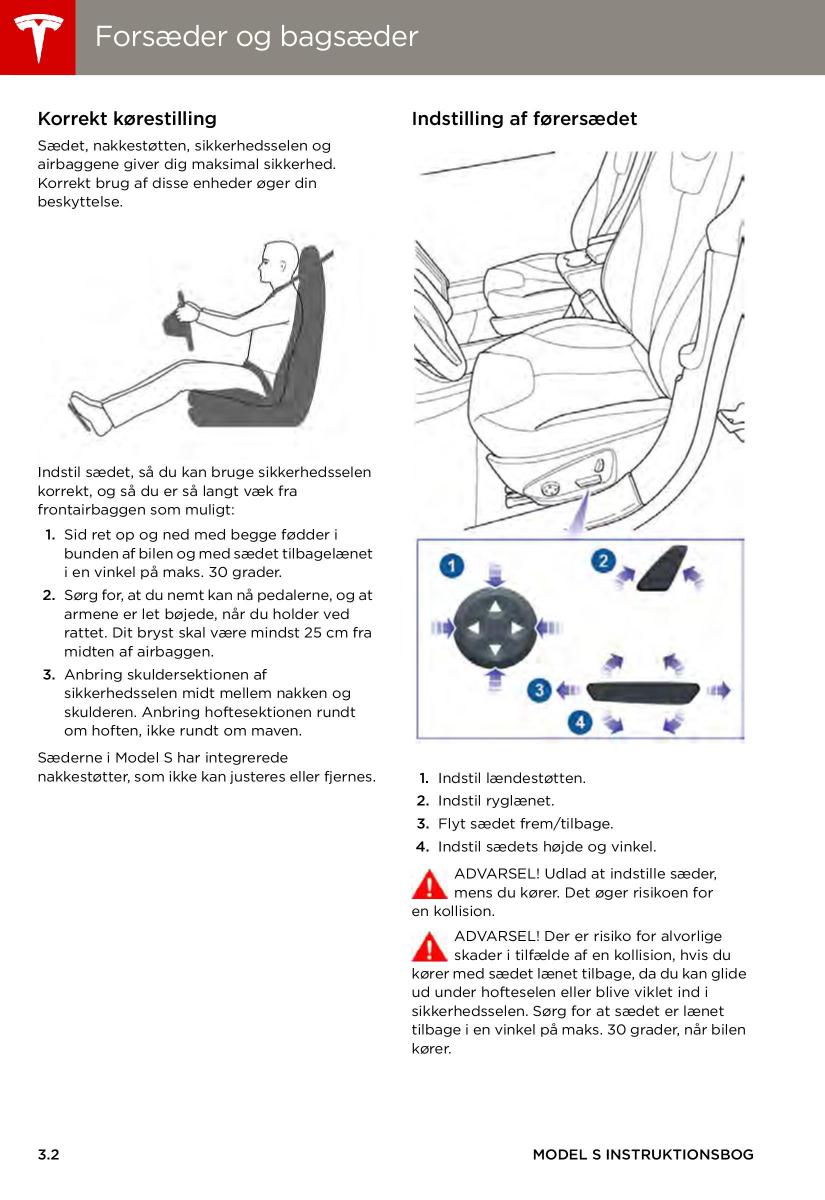 Tesla S Bilens instruktionsbog / page 24