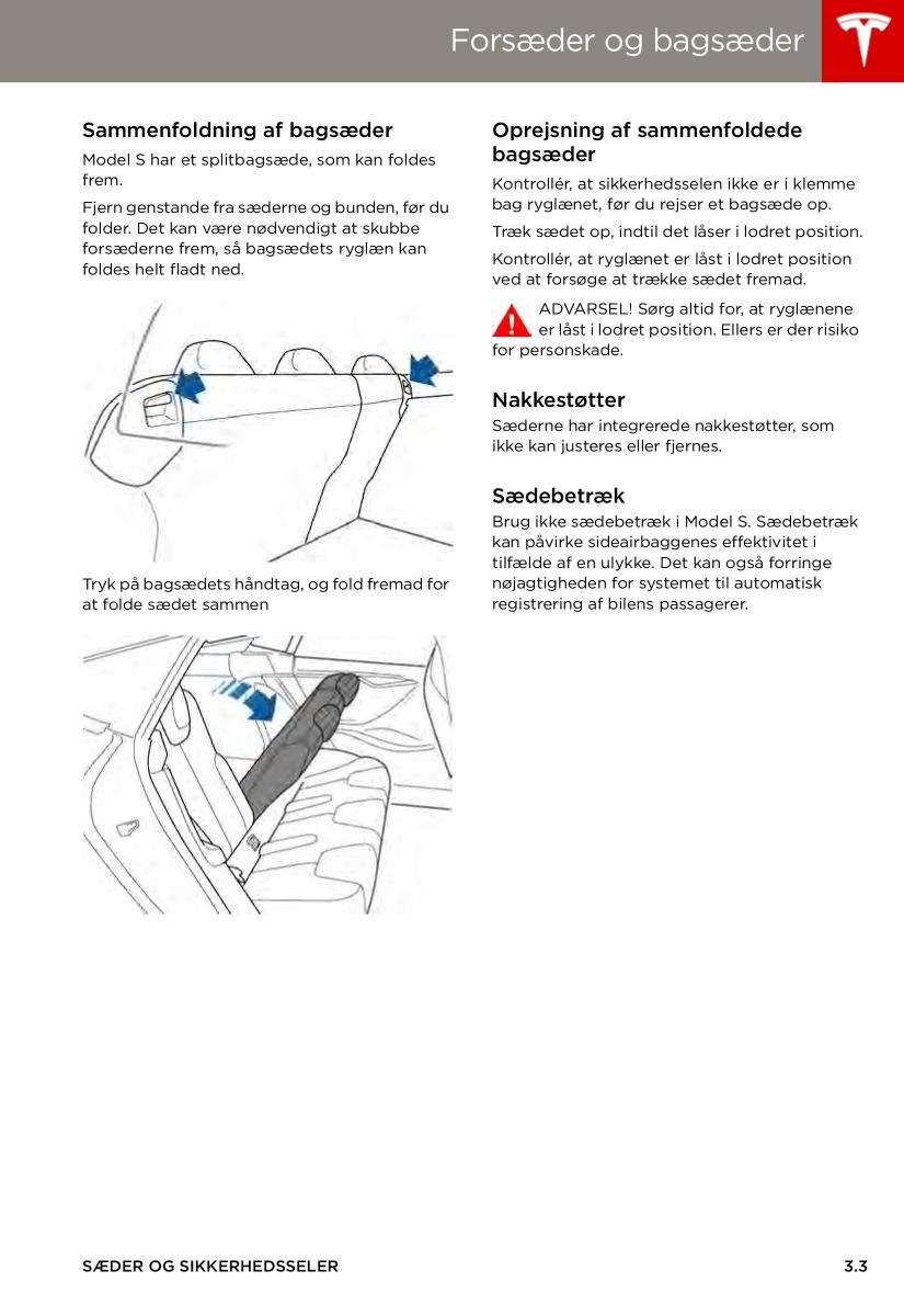 Tesla S Bilens instruktionsbog / page 25