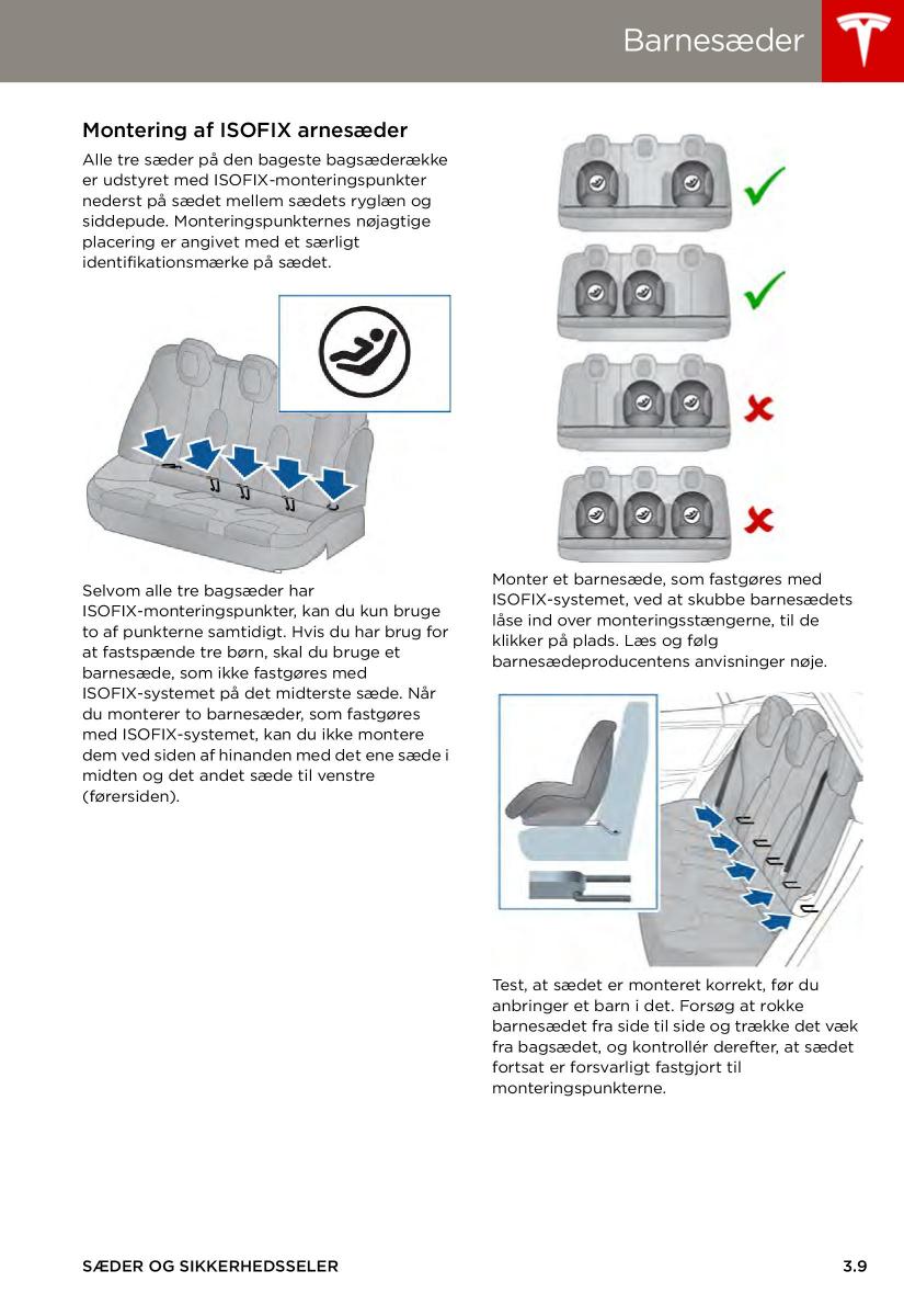 Tesla S Bilens instruktionsbog / page 31