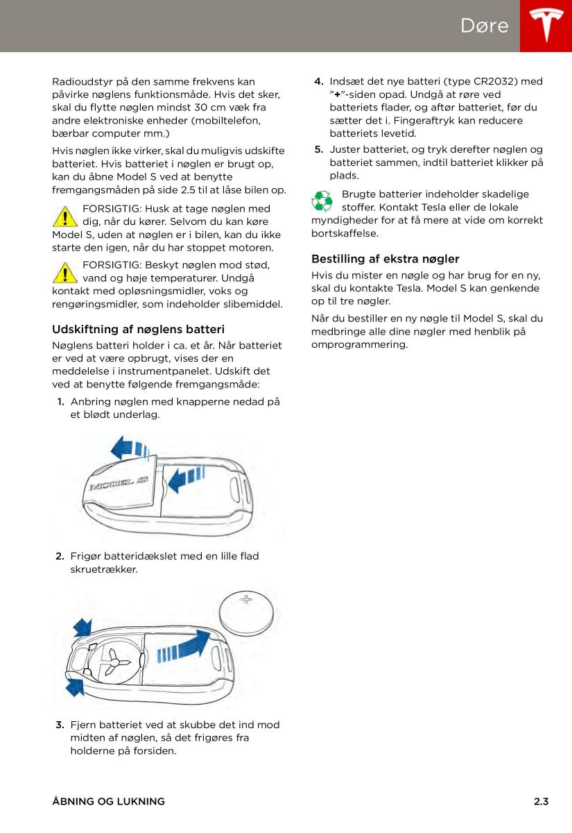 manual  Tesla S Bilens instruktionsbog / page 11