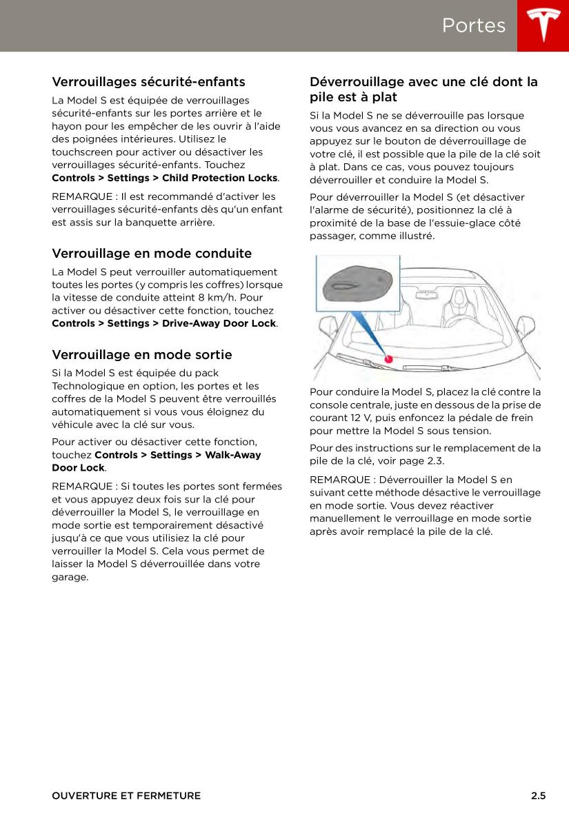 manual  Tesla S manuel du proprietaire / page 13