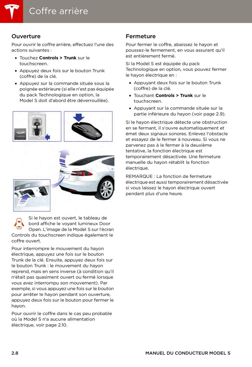 Tesla S manuel du proprietaire / page 16