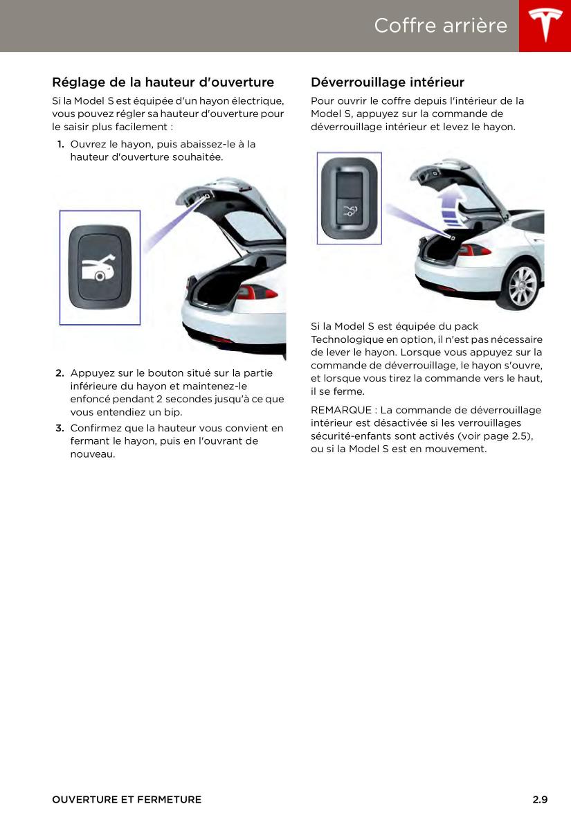 Tesla S manuel du proprietaire / page 17