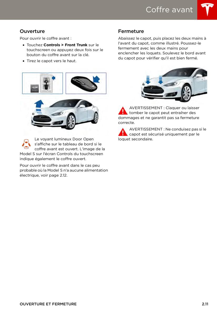 Tesla S manuel du proprietaire / page 19