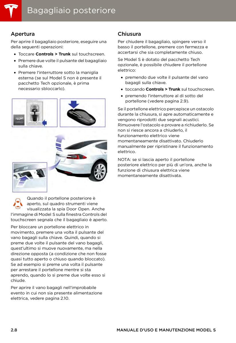 Tesla S manuale del proprietario / page 16