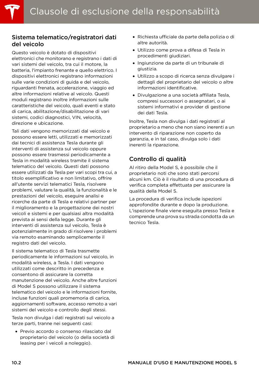 Tesla S manuale del proprietario / page 164