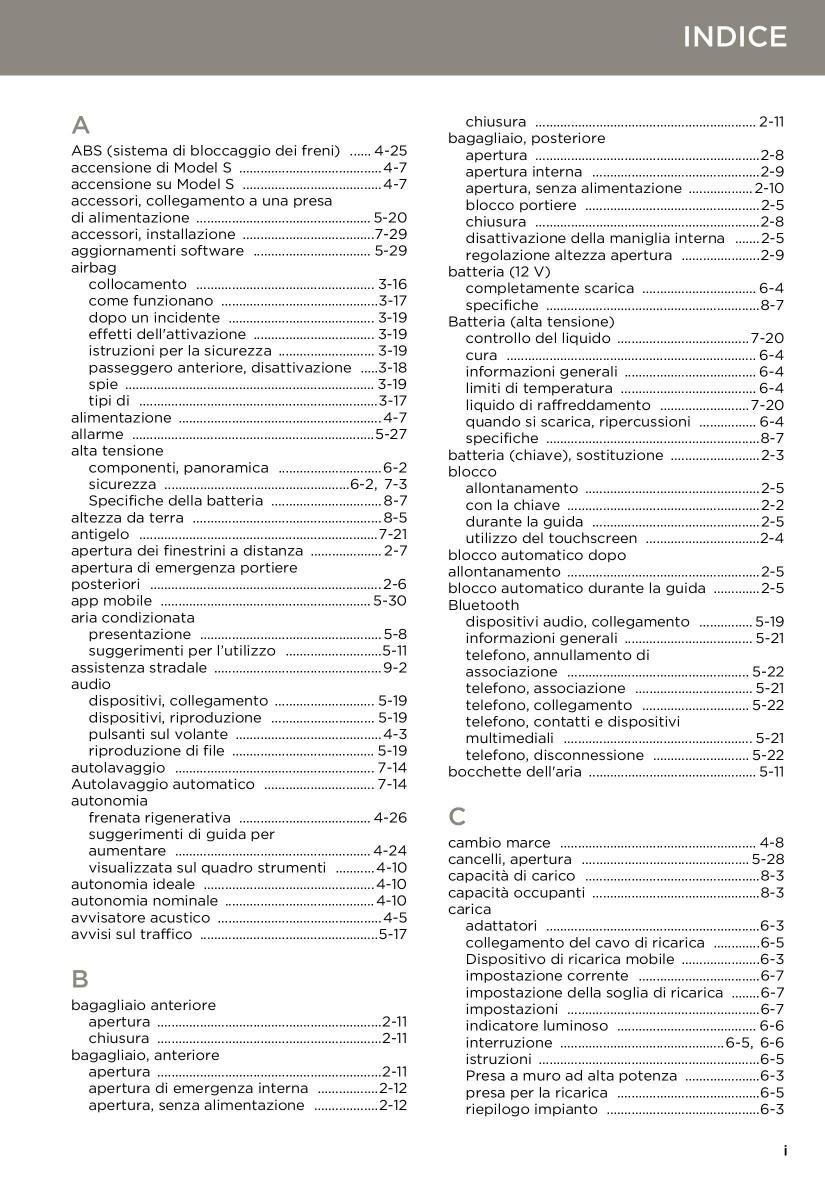 Tesla S manuale del proprietario / page 167