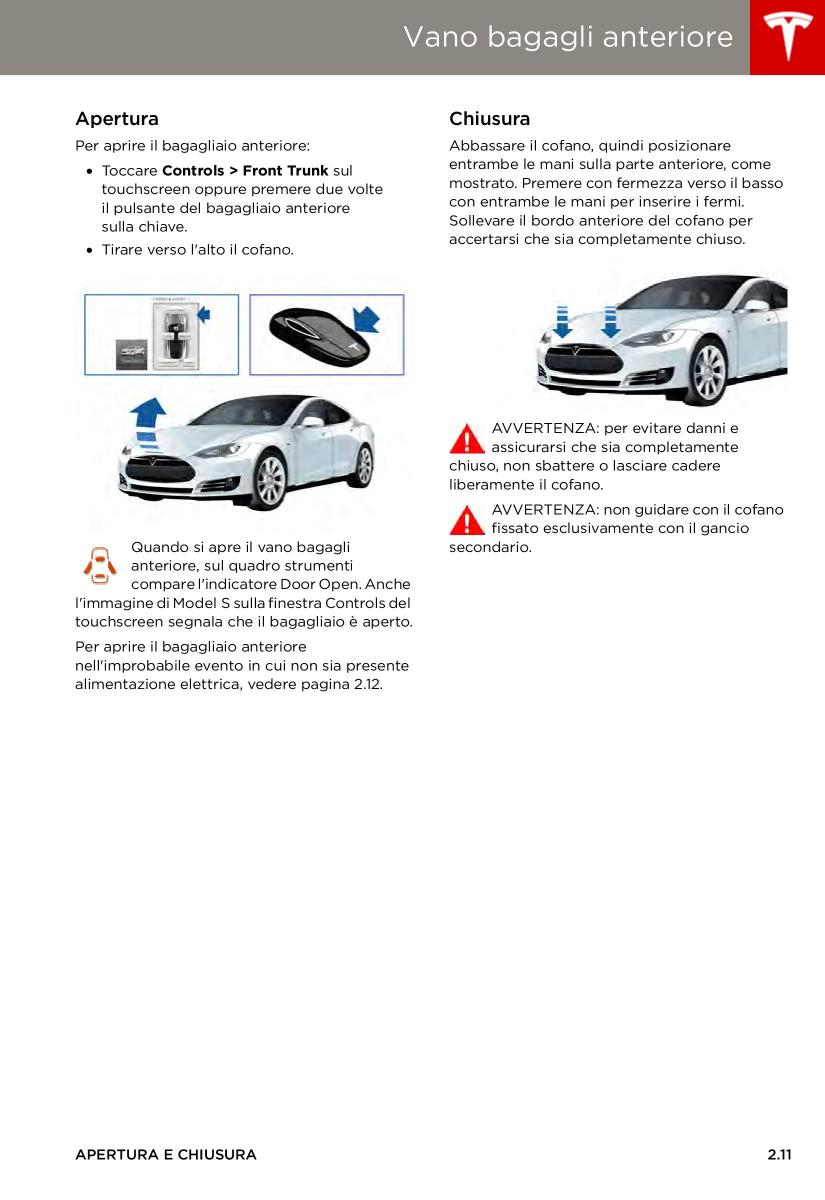 Tesla S manuale del proprietario / page 19