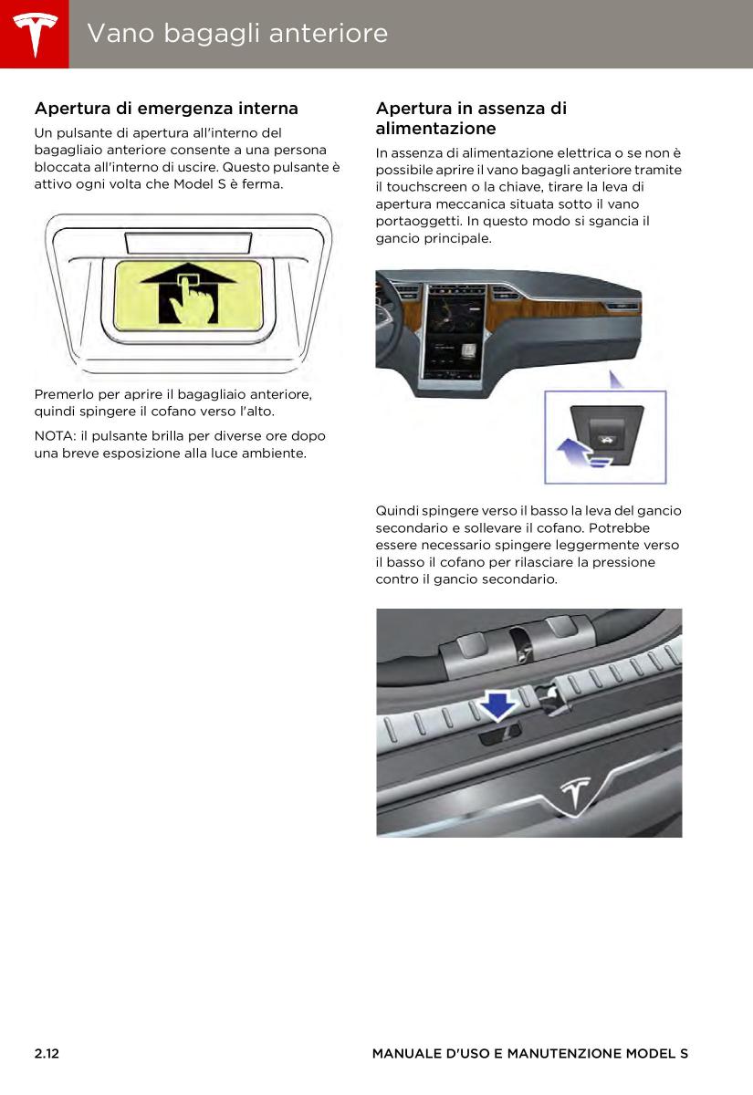 Tesla S manuale del proprietario / page 20