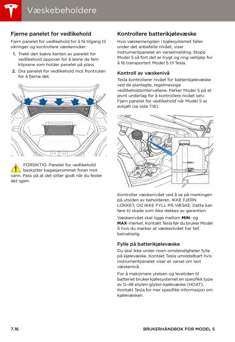 Tesla S bruksanvisningen / page 114