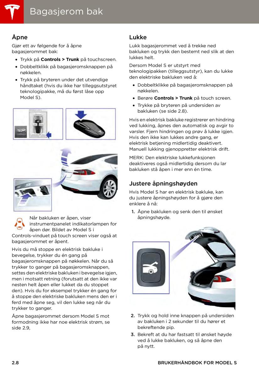 Tesla S bruksanvisningen / page 16