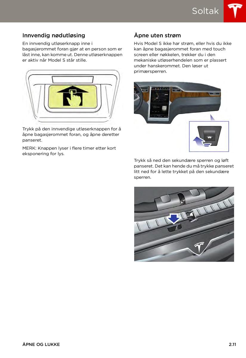 manual  Tesla S bruksanvisningen / page 19