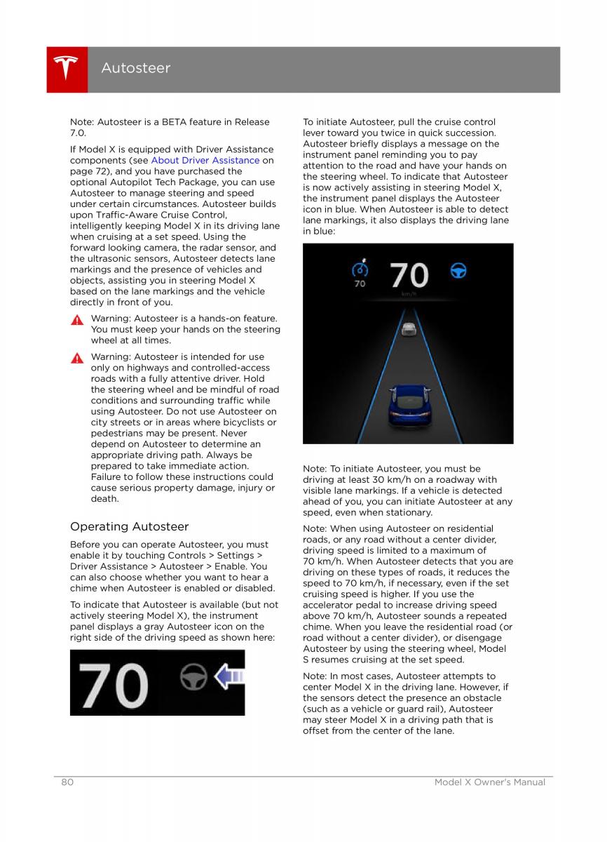 Tesla X owners manual / page 80