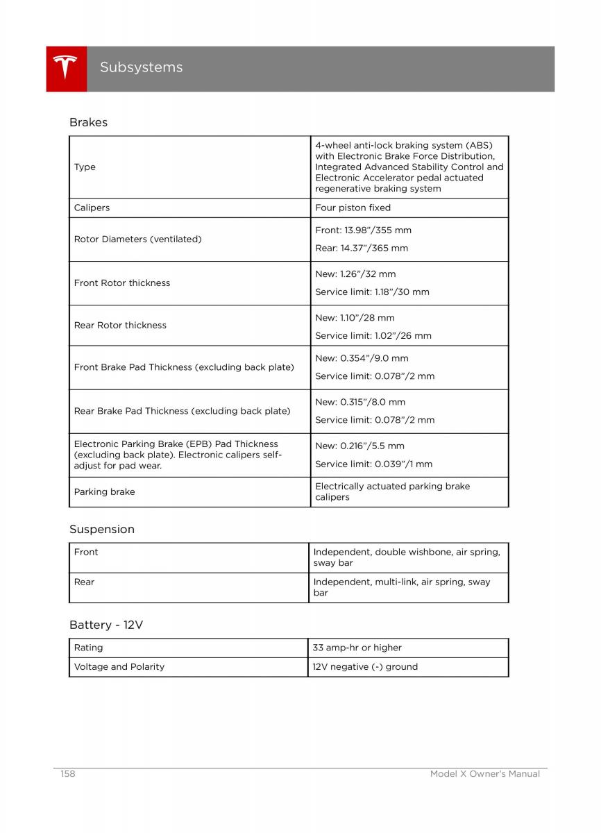 manual Tesla X Tesla X owners manual / page 158
