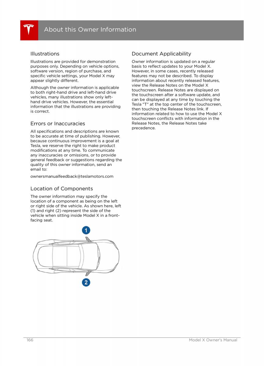 Tesla X owners manual / page 166