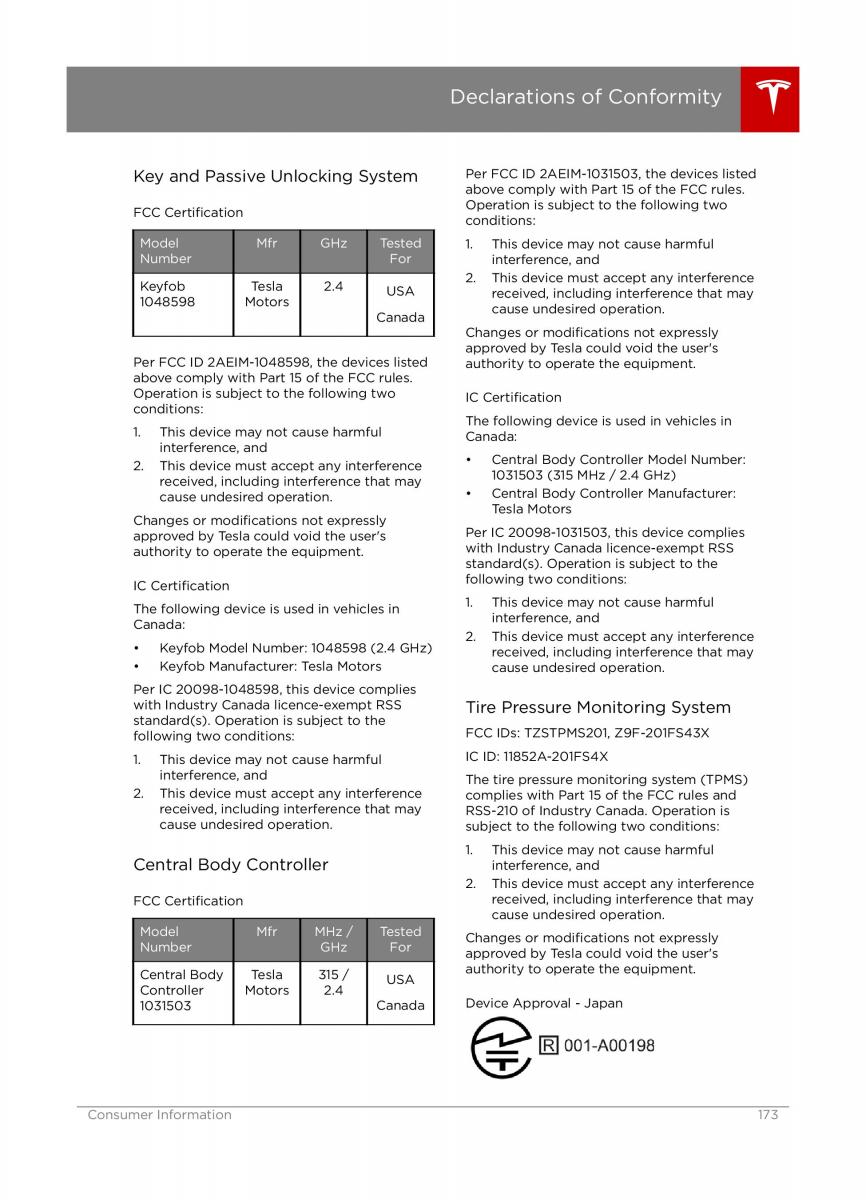 Tesla X owners manual / page 173