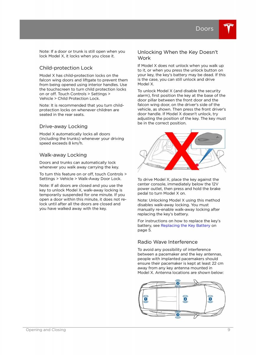 Tesla X owners manual / page 9