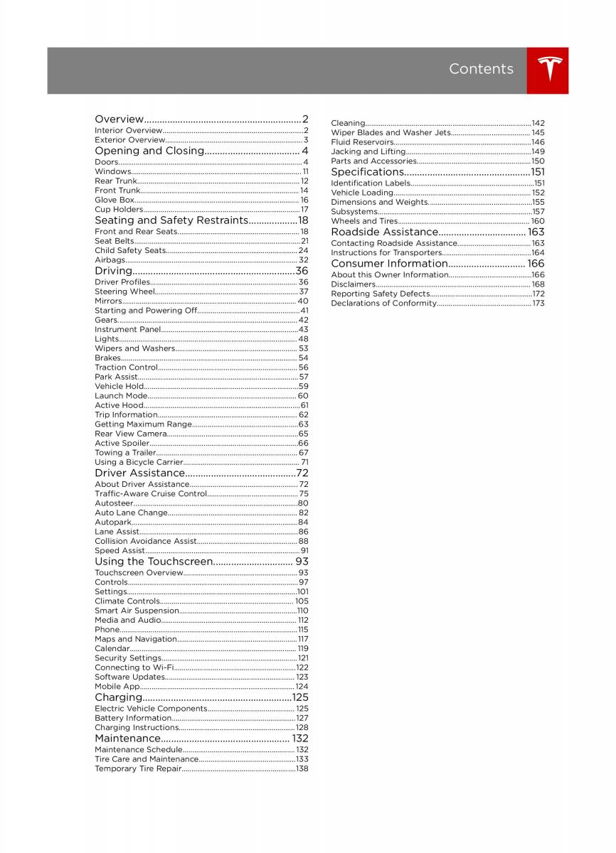 Tesla X owners manual / page 1