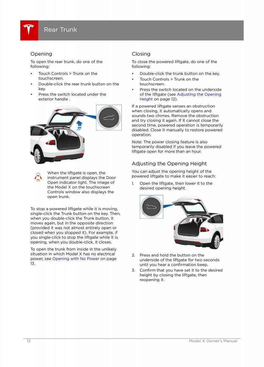 Tesla X owners manual / page 12