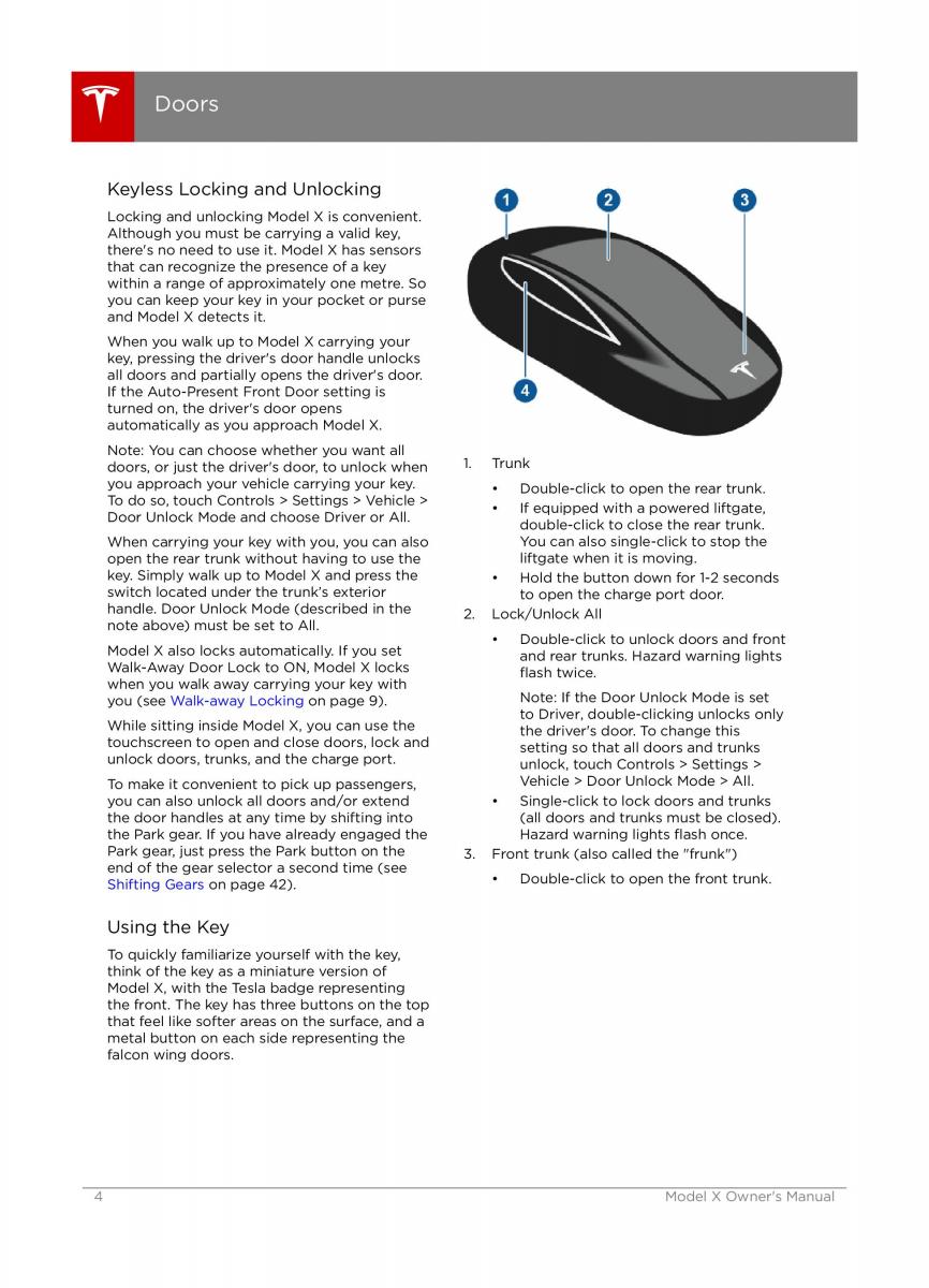 Tesla X owners manual / page 4
